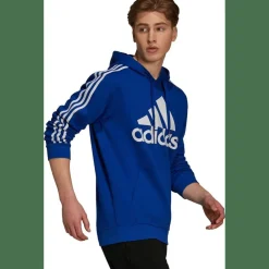 Essentials Fleece 3-Streifen Logo Hoodie Herren Kapuzensweater
