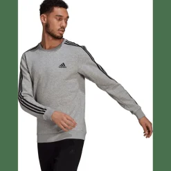 Essentials Fleece 3-Streifen Sweatshirt Herren Sweatshirt