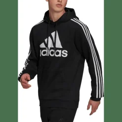 Essentials Fleece 3-Streifen Logo Hoodie Herren Kapuzensweater