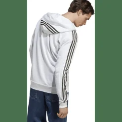Essentials French Terry 3-Streifen Kapuzenjacke Herren Kapuzensweater