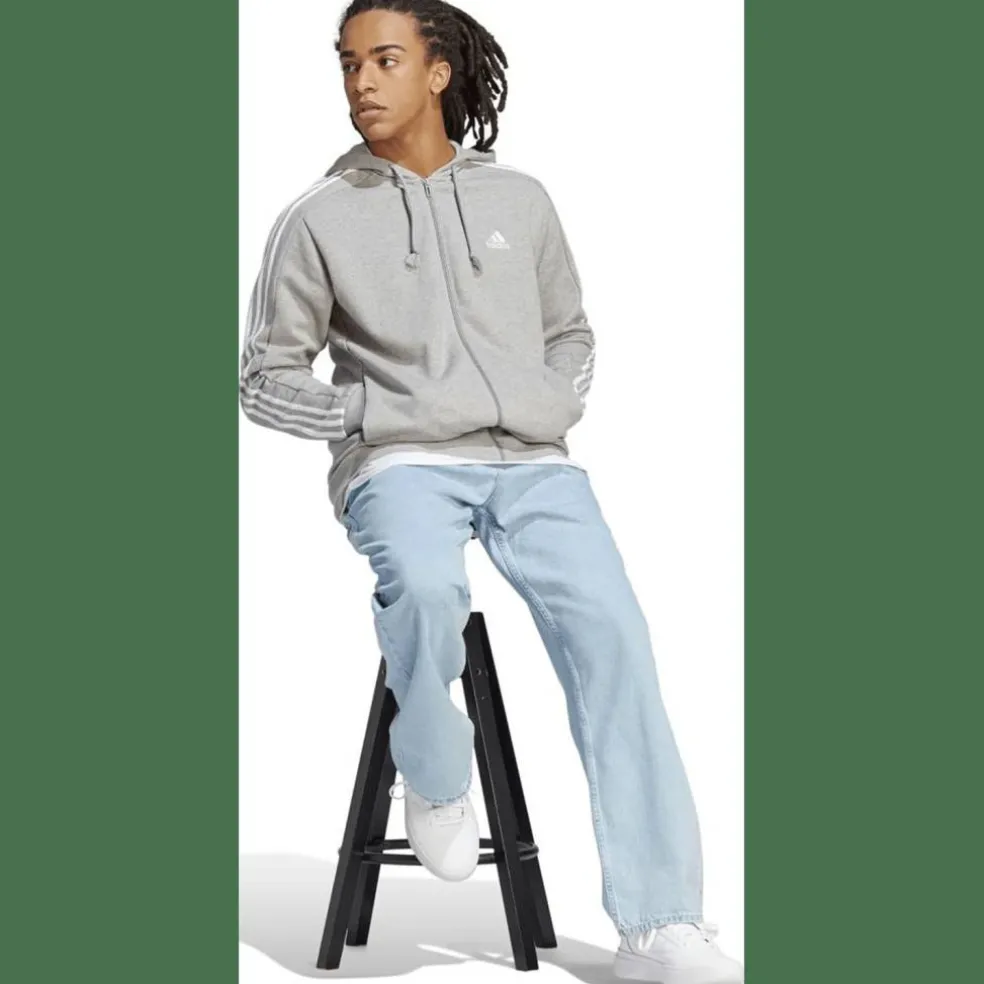 Essentials French Terry 3-Streifen Kapuzensweater Herren Kapuzensweater