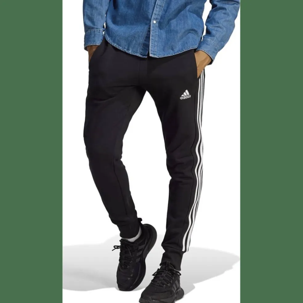 Essentials French Terry Tapered Cuff 3-Streifen Herren Hose