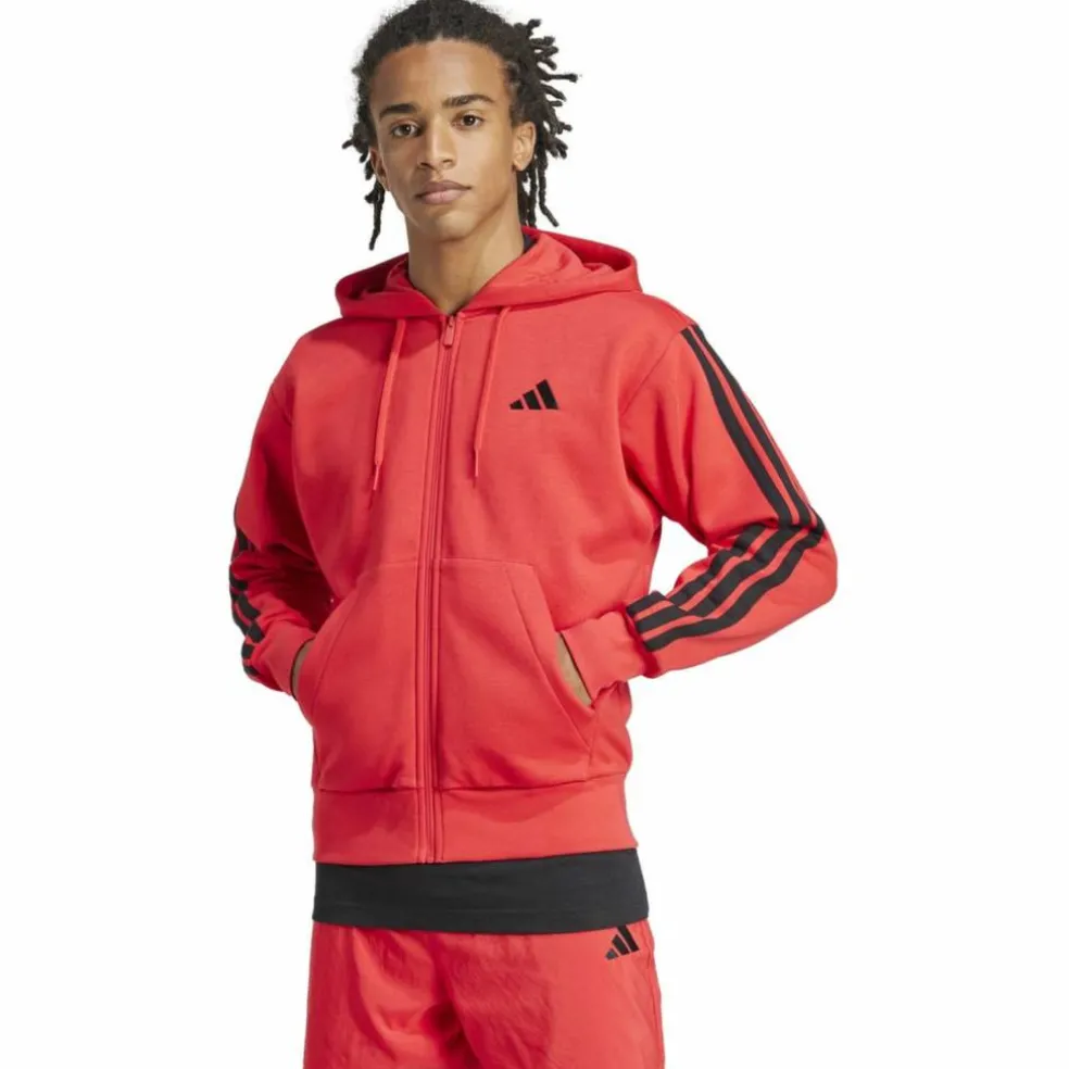 Essentials 3-Streifen Herren Kapuzensweater