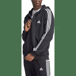 Essentials 3-Streifen Kapuzenjacke Herren Kapuzensweater
