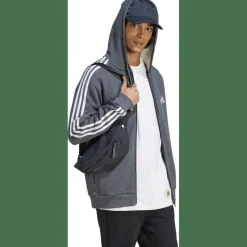 Essentials 3-Streifen Kapuzenjacke Herren Kapuzensweater