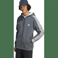 Essentials 3-Streifen Kapuzenjacke Herren Kapuzensweater