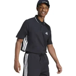 Essentials 3-Streifen Piqué Herren Poloshirt